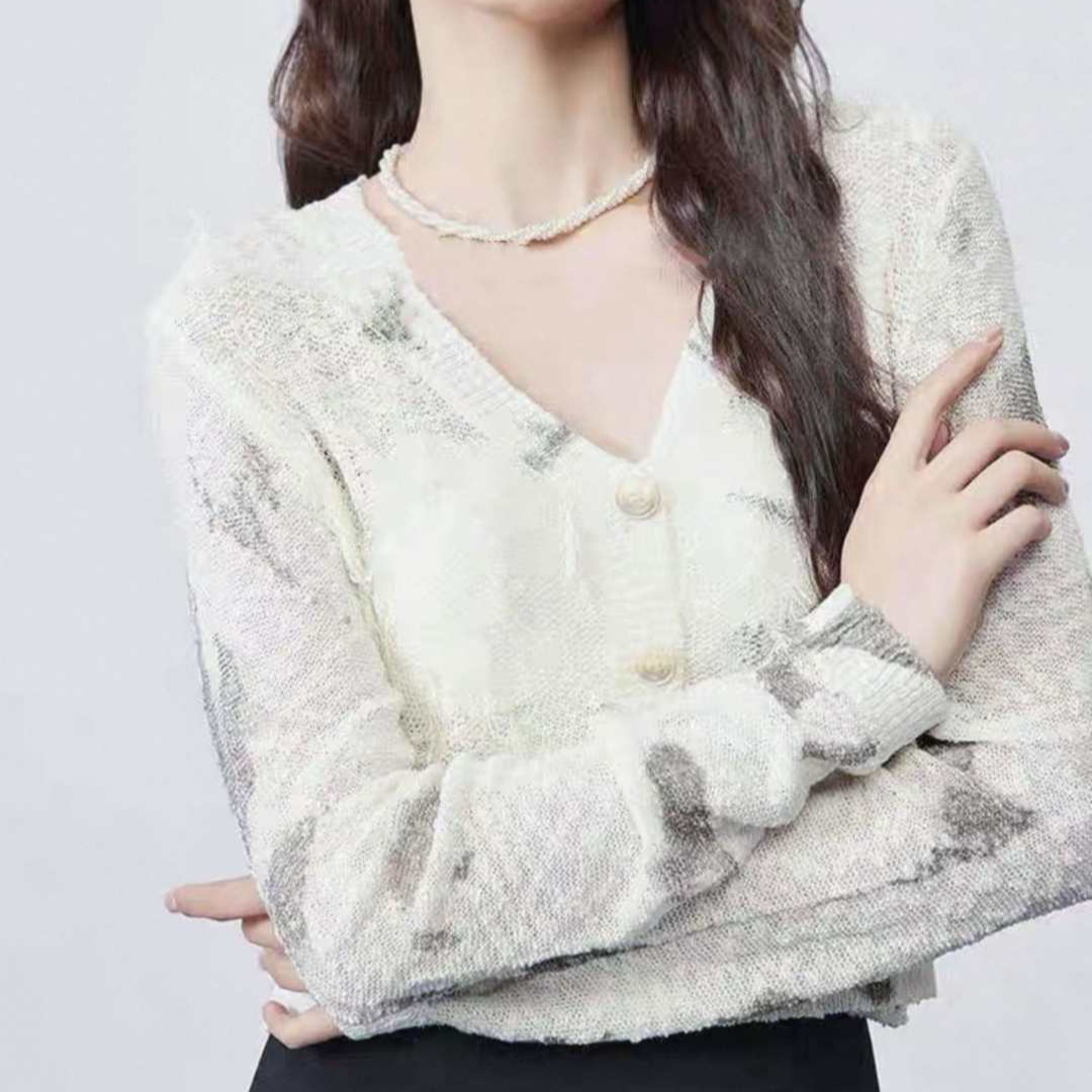 5731 祺欣家 法式短款小香风混色小众别致高级感宽松针织开衫