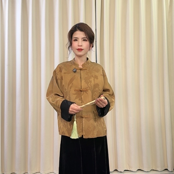 【金粟织梦】春季新款新中式国风外套女显瘦显白人丝提花面料百搭款