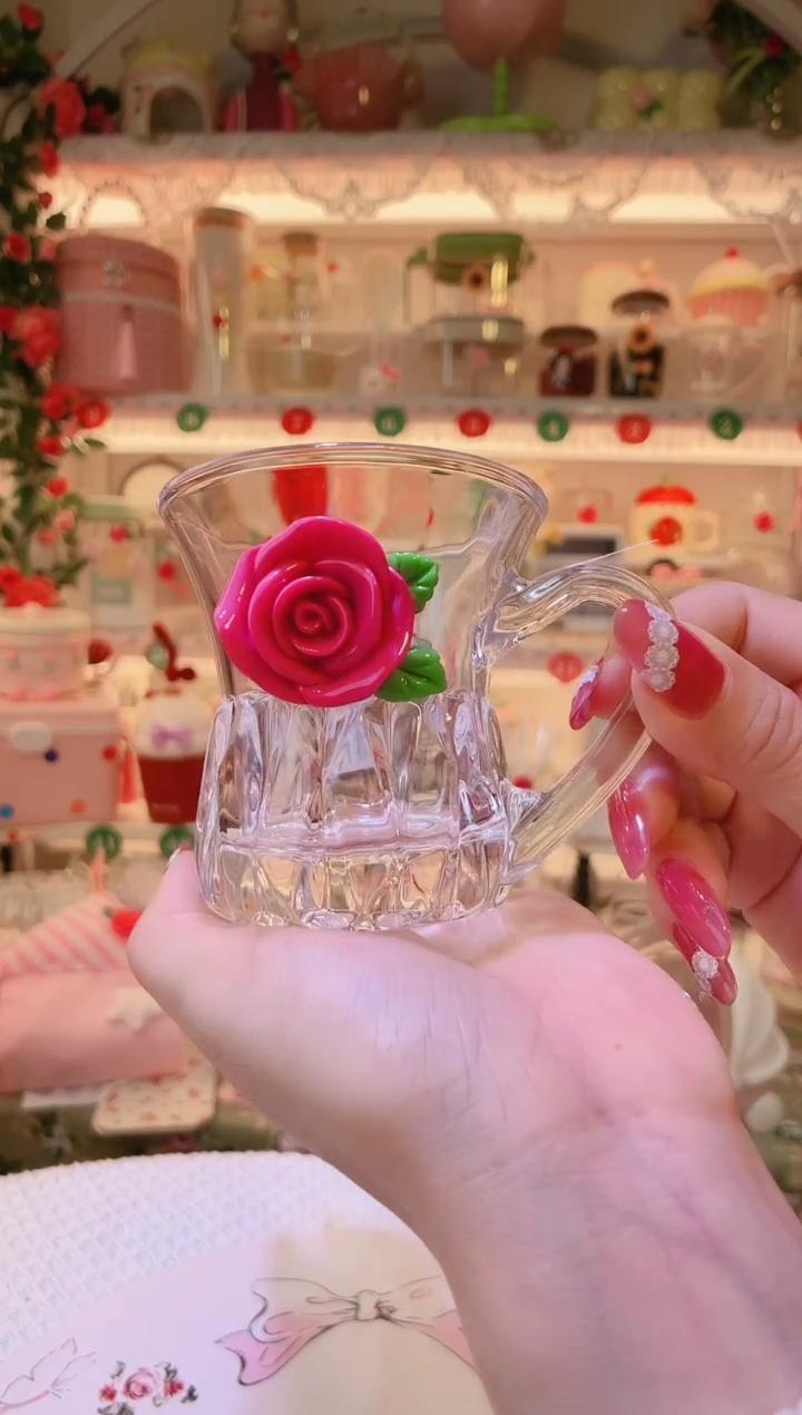 玫瑰花宽口杯——手工制作品质好！