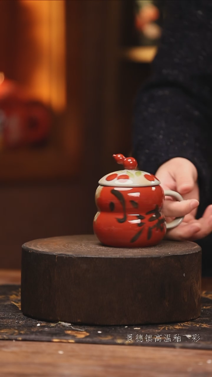 陶瓷景德镇高温釉下手绘陶瓷@L049@