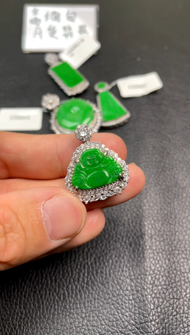 【闪购商品】翡翠吊坠(不含链)银S925镶嵌吊坠