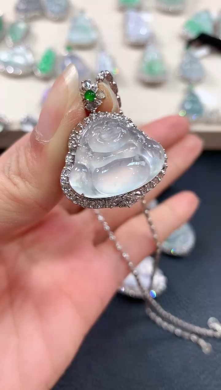 【闪购商品】翡翠吊坠(不含链)18K金镶嵌n116       