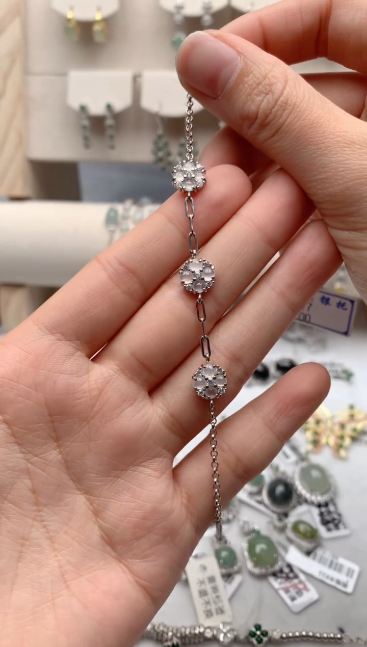 【闪购商品】翡翠手链银S925镶嵌1号