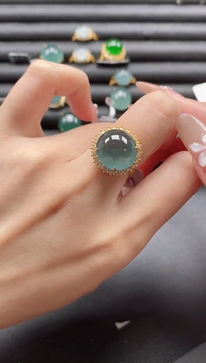 【闪购商品】翡翠戒指银S925镶嵌51151