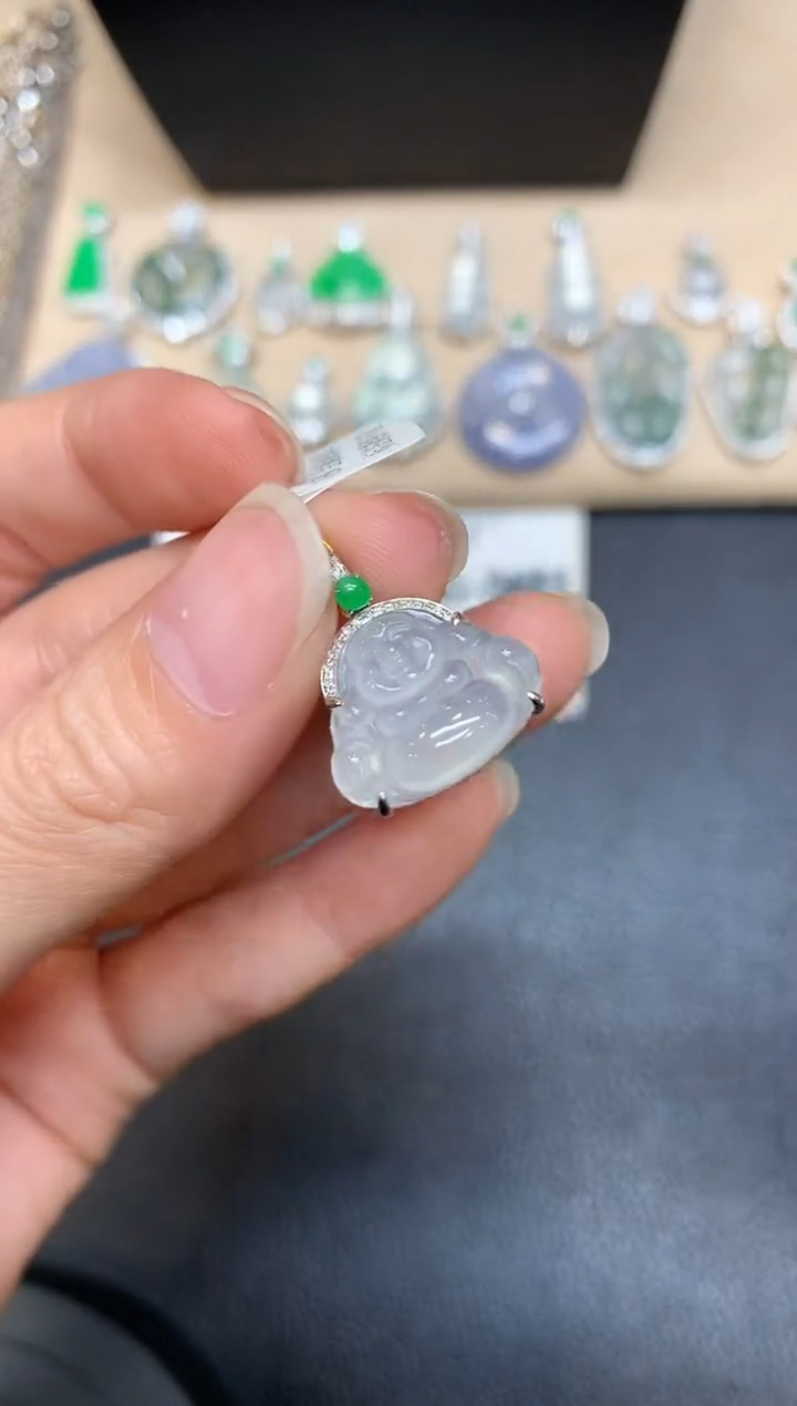 【闪购商品】翡翠颈饰18K金镶嵌】无服务费 佛公