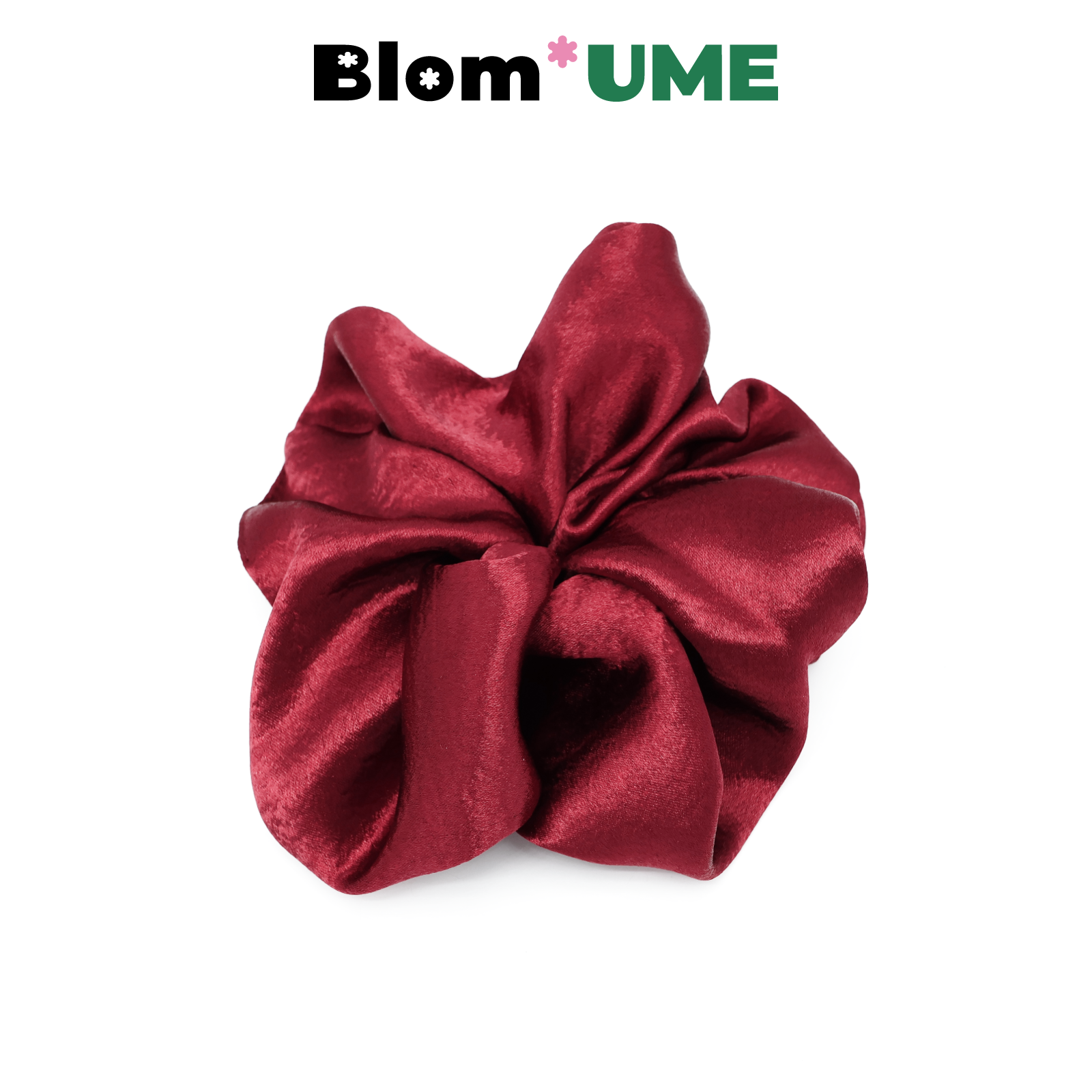 Blom UME新款珠光绸缎纯色大肠发圈简约法式碎发发饰头花女百搭