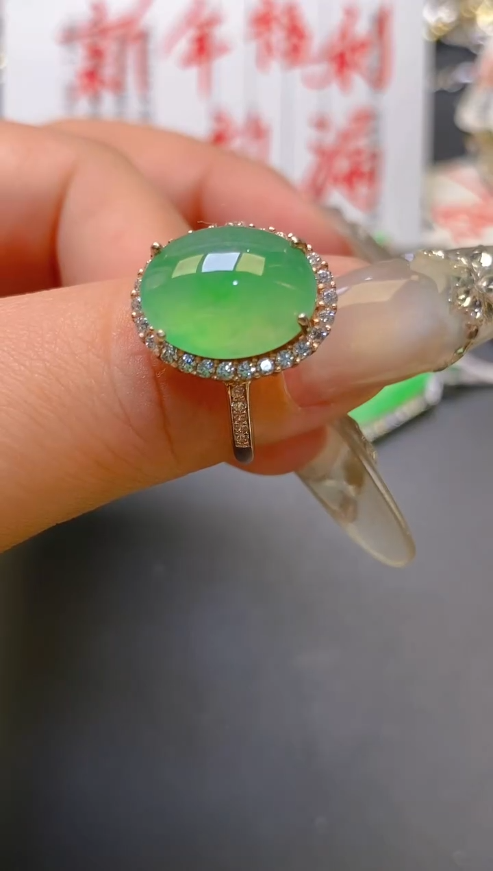 【闪购商品】翡翠耳饰银S925镶嵌天然A货翡翠1