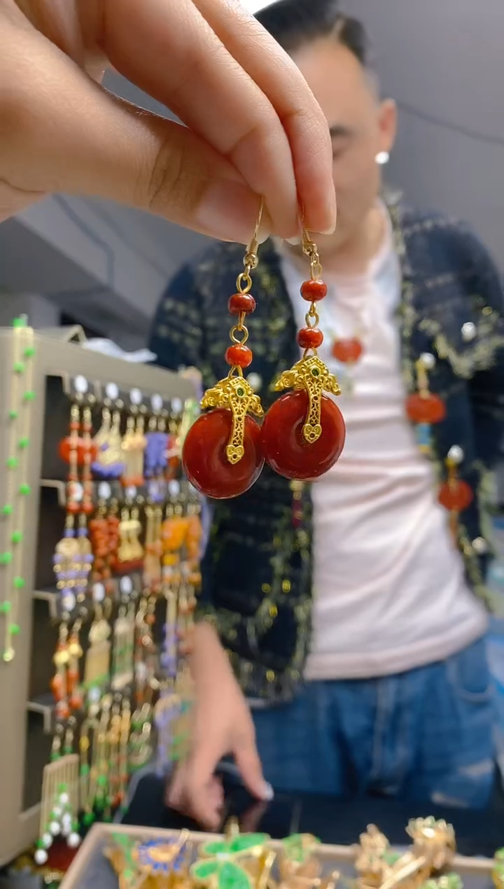 【闪购商品】翡翠耳饰合金0307翡翠耳钩