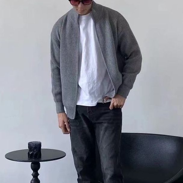 2025男士针织开衫休闲简约