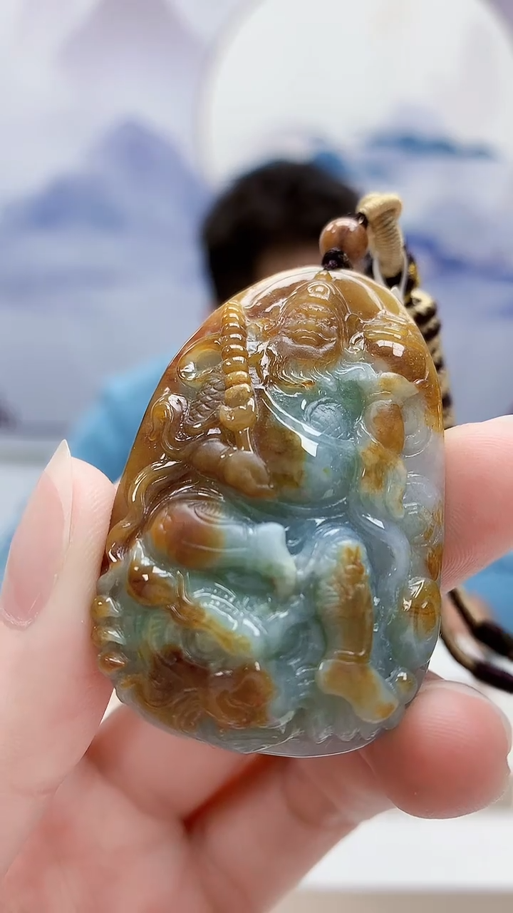 未镶嵌定制翡翠5175ry-毛货挂件55