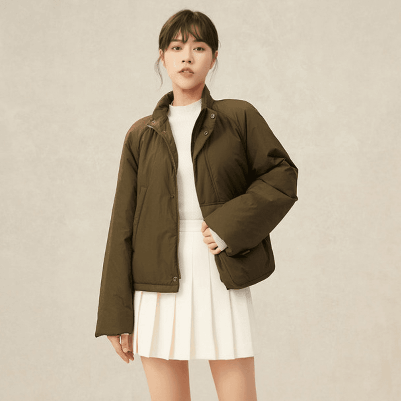 【商场同款】新雪丽棉服秋冬简约气质百搭面包棉衣短外套5400251