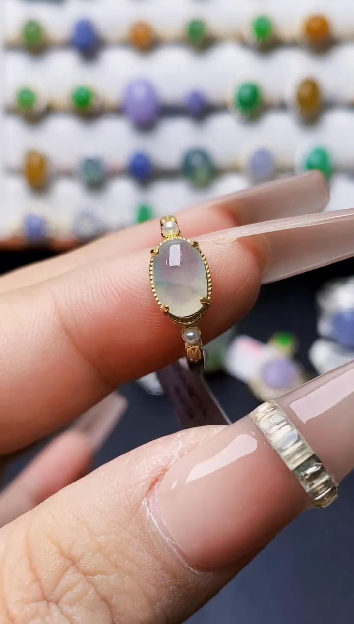 银S925镶嵌戒指翡翠0528