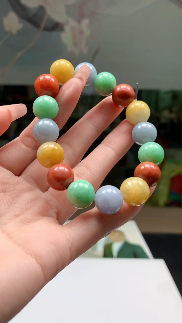 【闪购商品】定制翡翠未镶嵌1044ry-毛货手串34