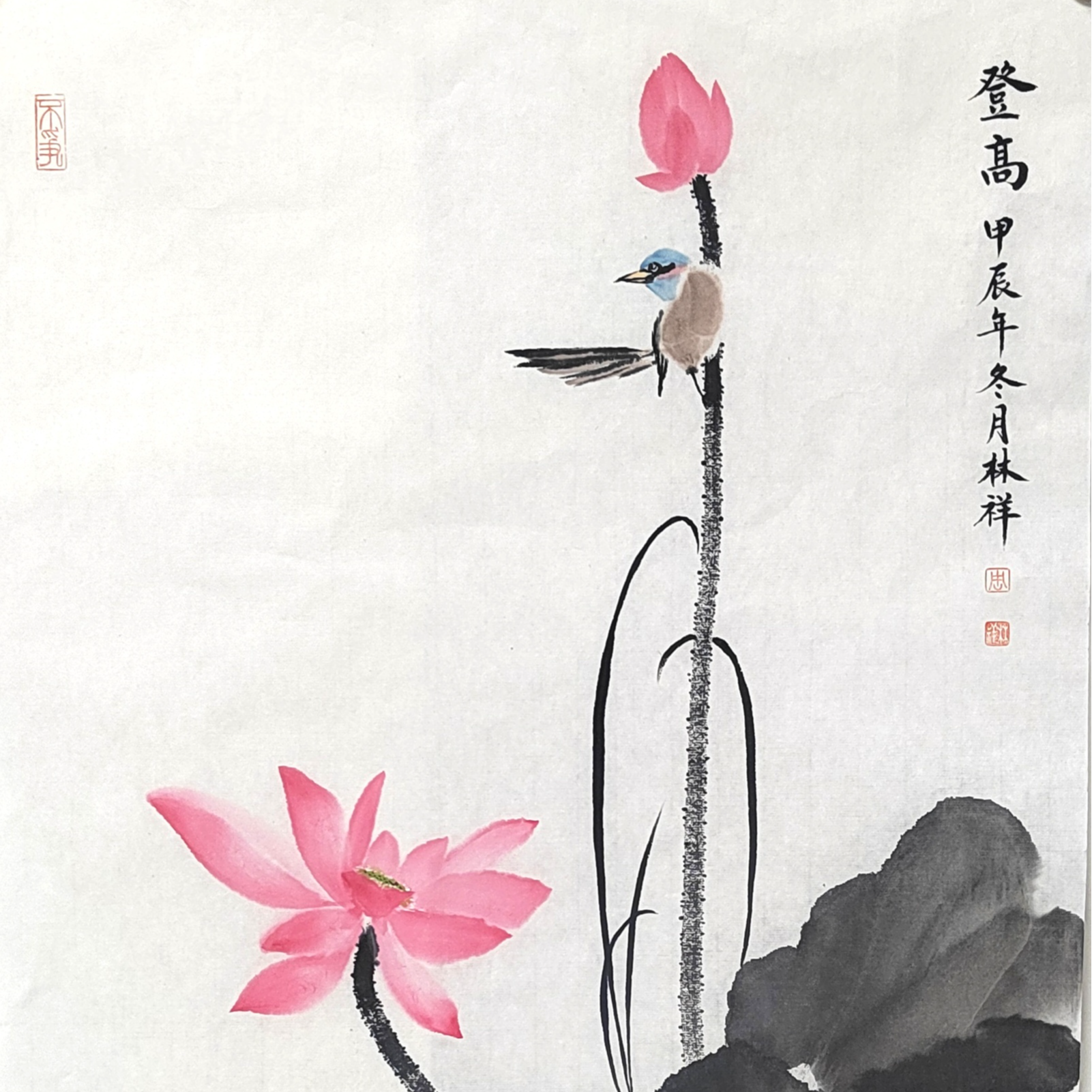 荷花图 尺寸45*68厘米 家居装饰画