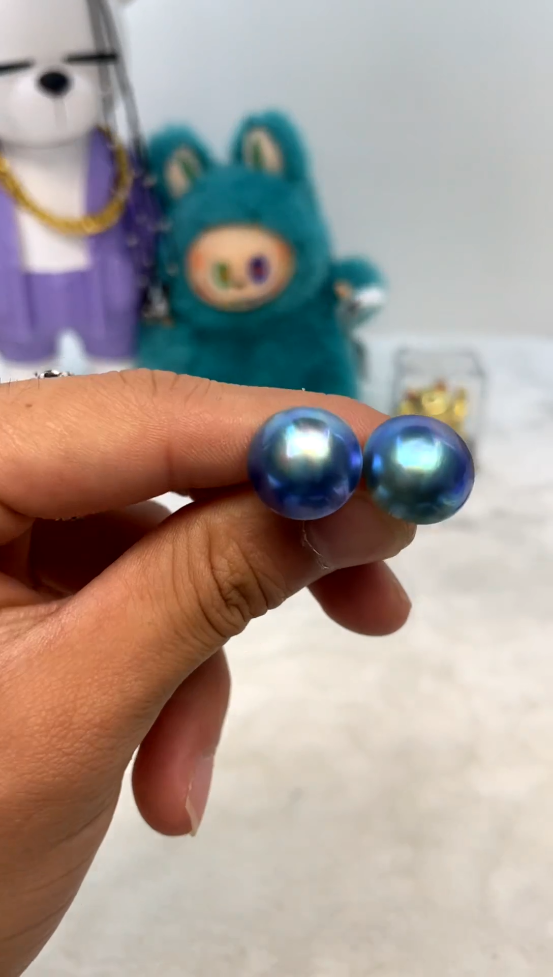 耳饰拼合珍珠（马贝珠）银S925镶嵌15-16