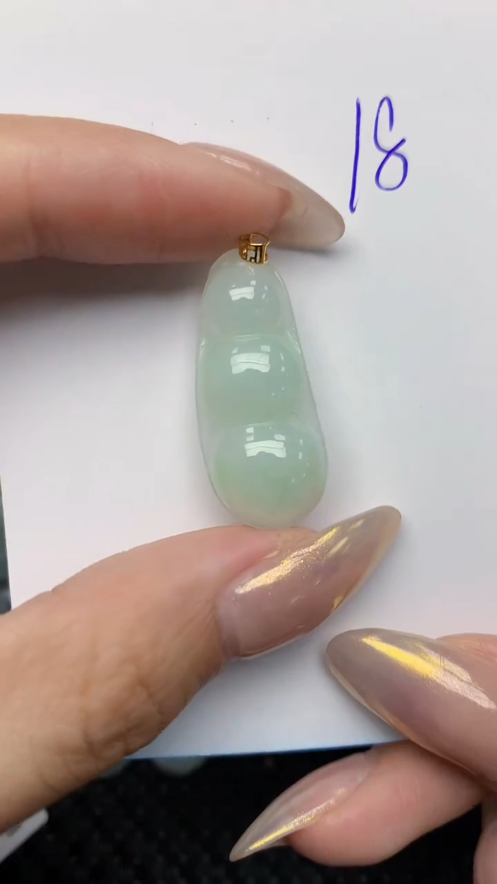 【闪购商品】翡翠颈饰18K金镶嵌天然翡翠A货