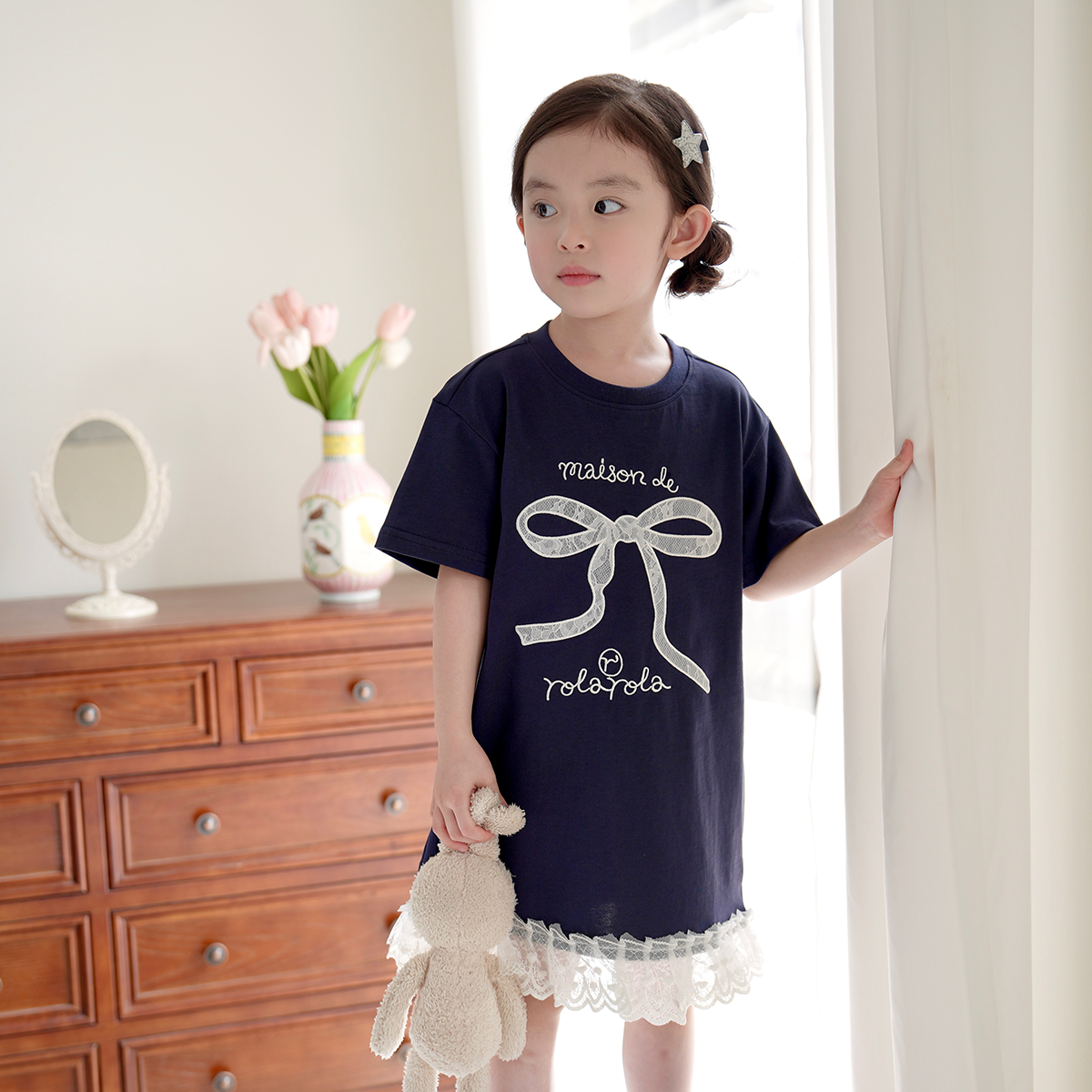 现货【莉莉卡】100棉女童夏季连衣裙5361短袖女宝宝裙子蝴蝶结休闲