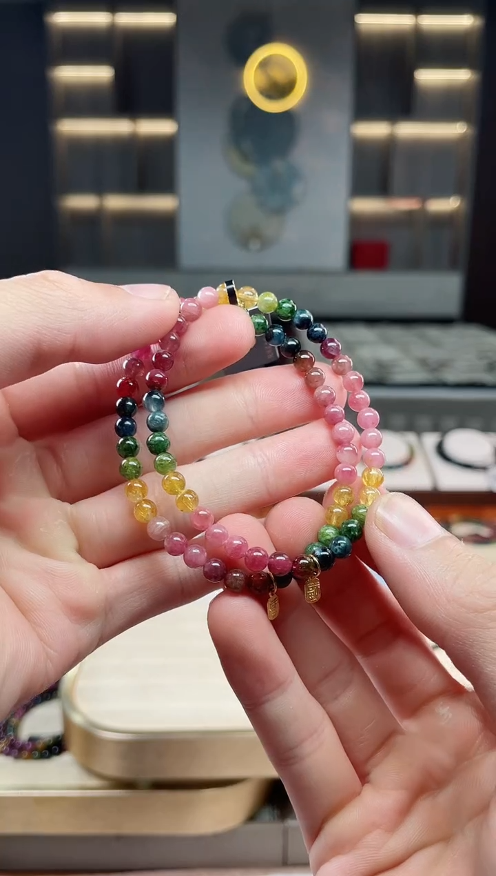 未镶嵌老矿碧玺单圈手串5mm+碧玺多样性发一条xion