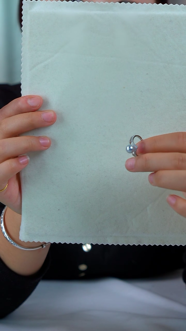 【闪购商品】淡水珍珠戒指银S925镶嵌真多麻设计款戒指