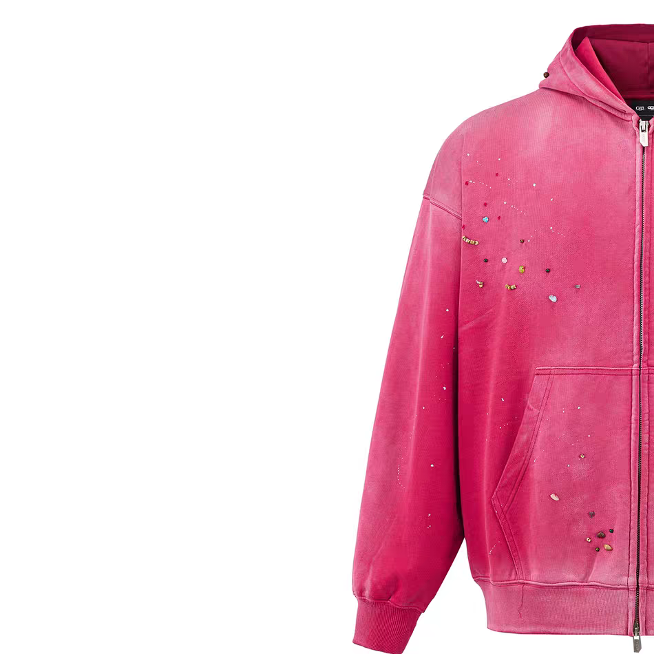 GOOD g101 水洗拉链 日晒落色水洗手工串珠轻奢拉链卫衣 男女同款