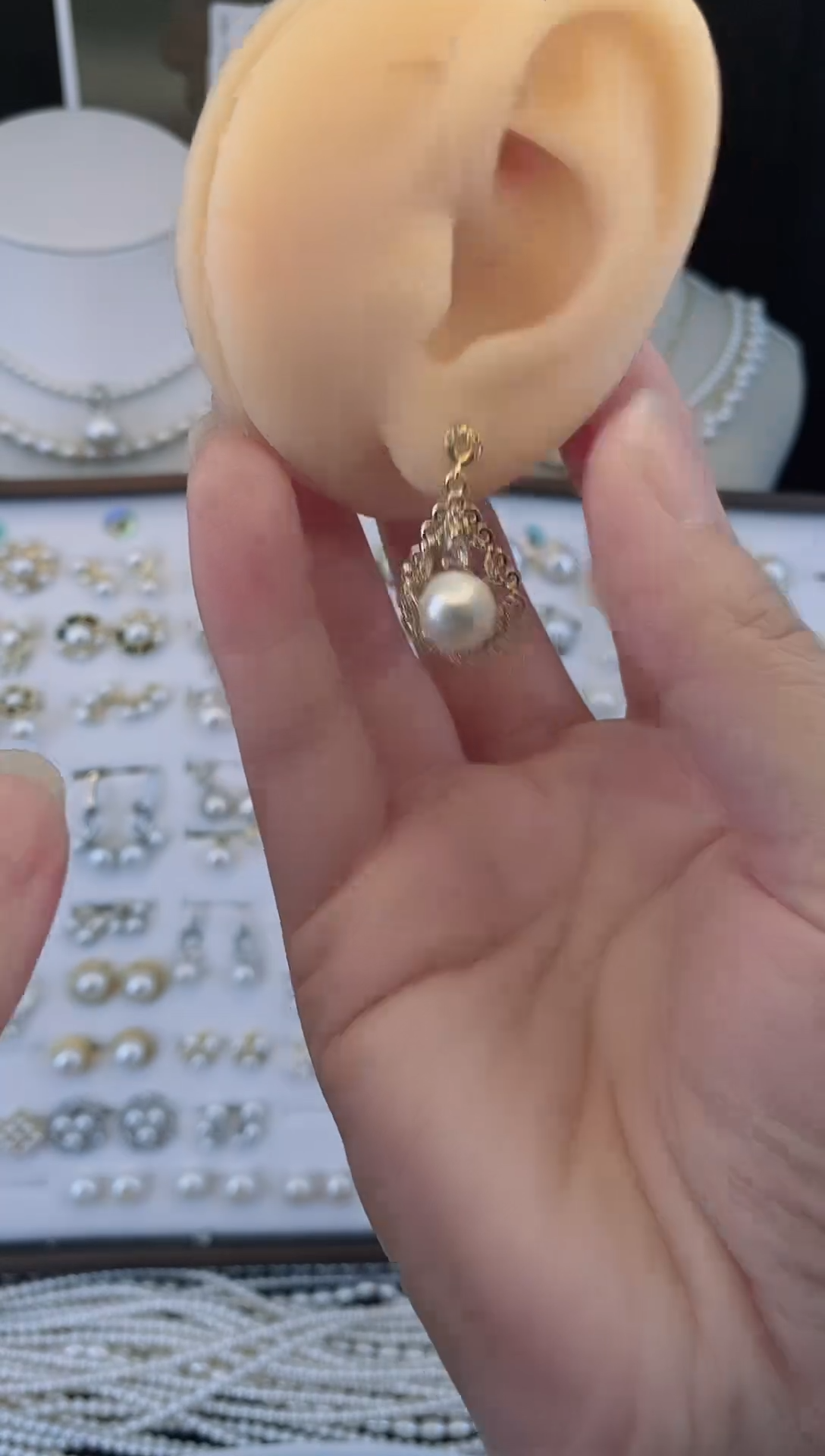 合金淡水珍珠耳饰165