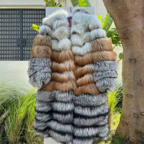 芬兰进口光影狐银狐红狐时尚秀款狐狸毛皮草c294