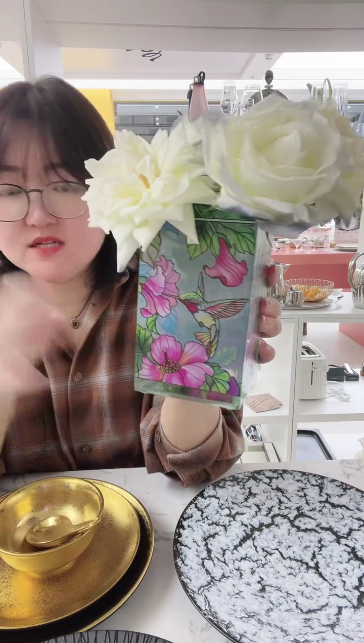 蜂鸟 手绘 花瓶16cm