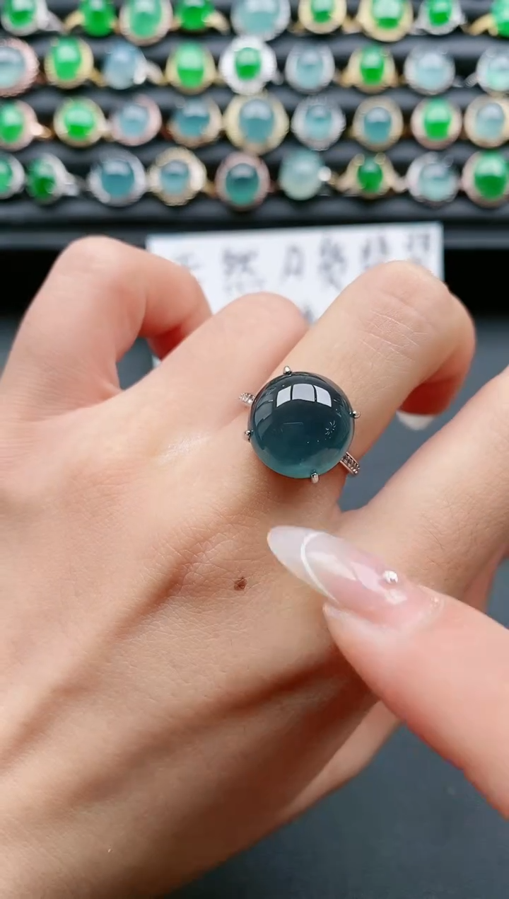 【闪购商品】翡翠戒指银S925镶嵌1111111