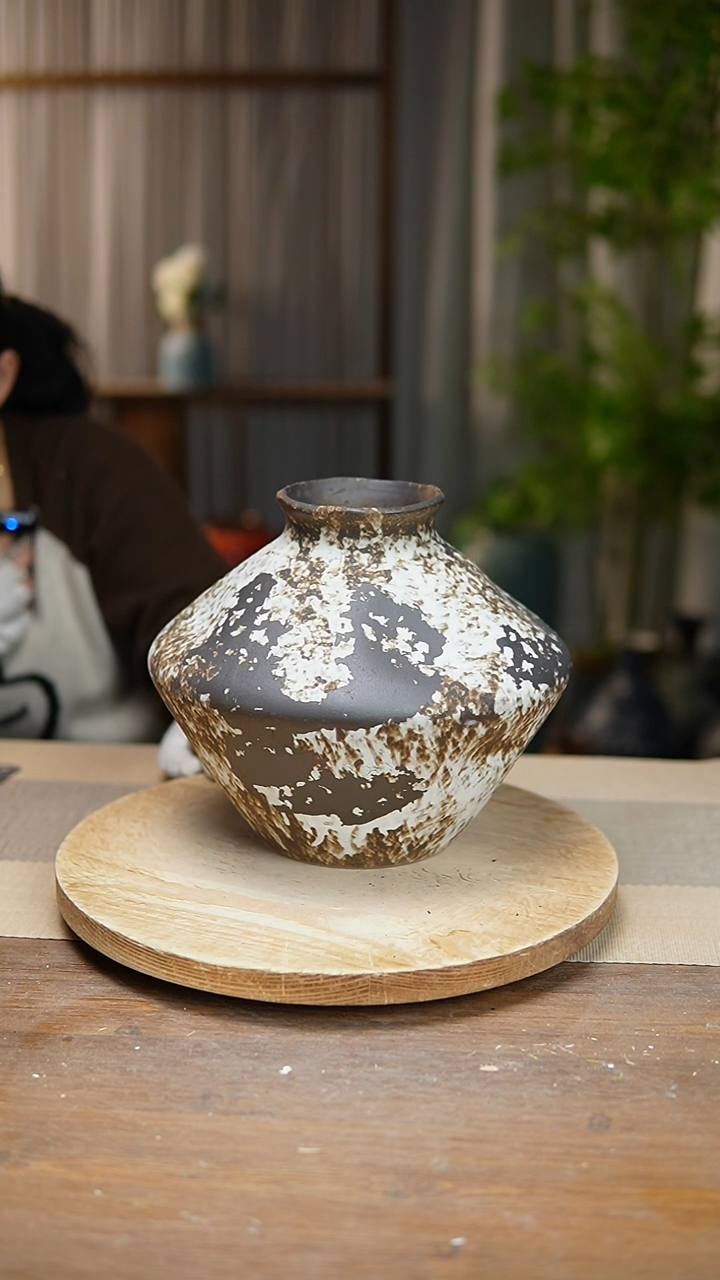 【闪购商品】陶瓷 花器诧寂黑飞碟