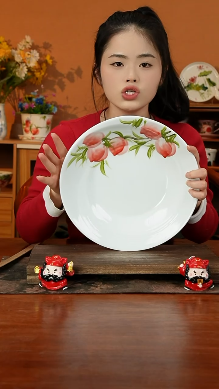 景德镇手绘釉中彩（食品级） 水波盘