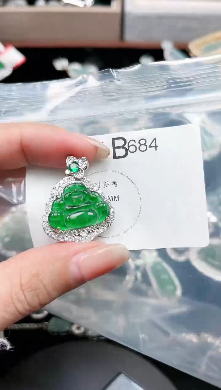 【闪购商品】翡翠颈饰未镶嵌684赠皮绳