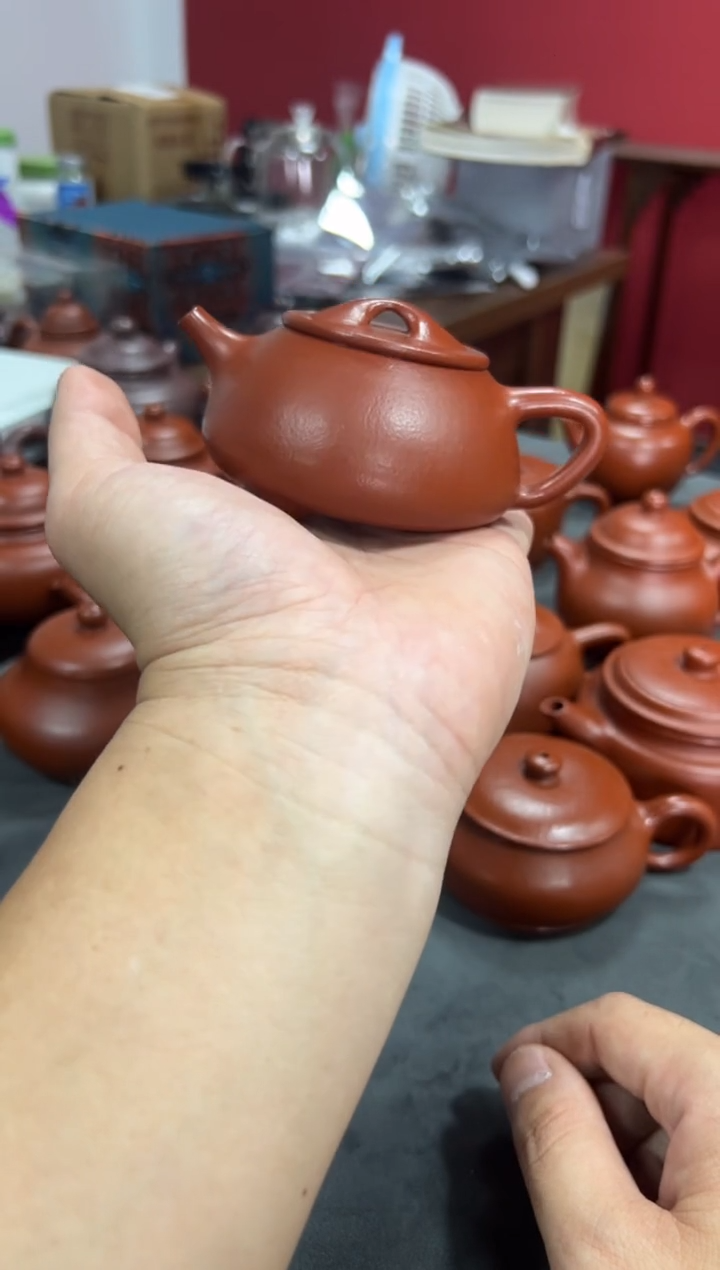 茶壶紫砂朱泥全手景舟石瓢（瑕疵）