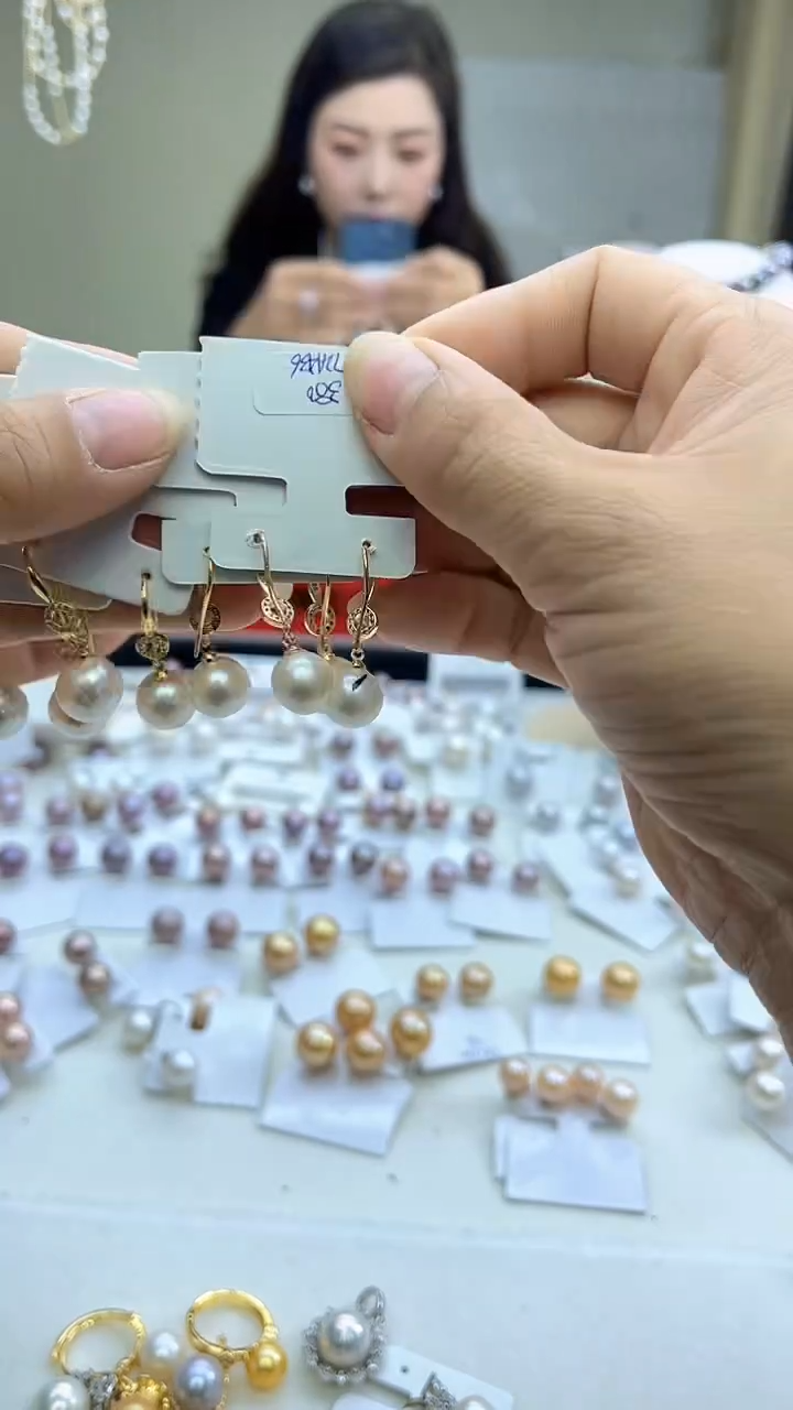 未镶嵌耳饰淡水珍珠白色系耳饰