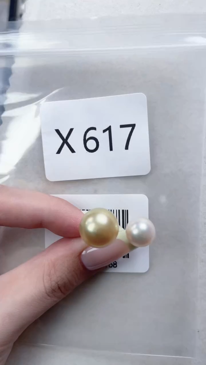 银S925镶嵌海水珍珠戒指X617