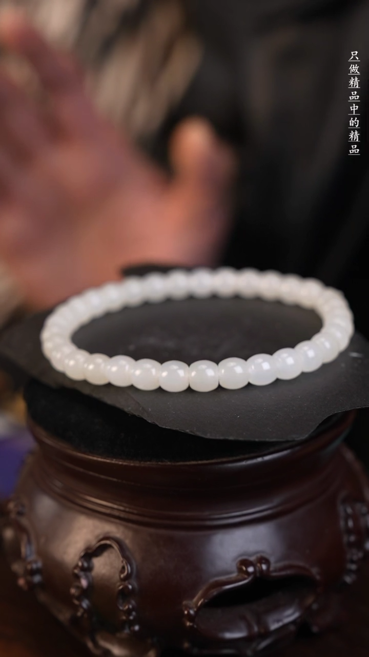 【闪购商品】和田玉手串未镶嵌和田玉于阗白玉手串6*7mm