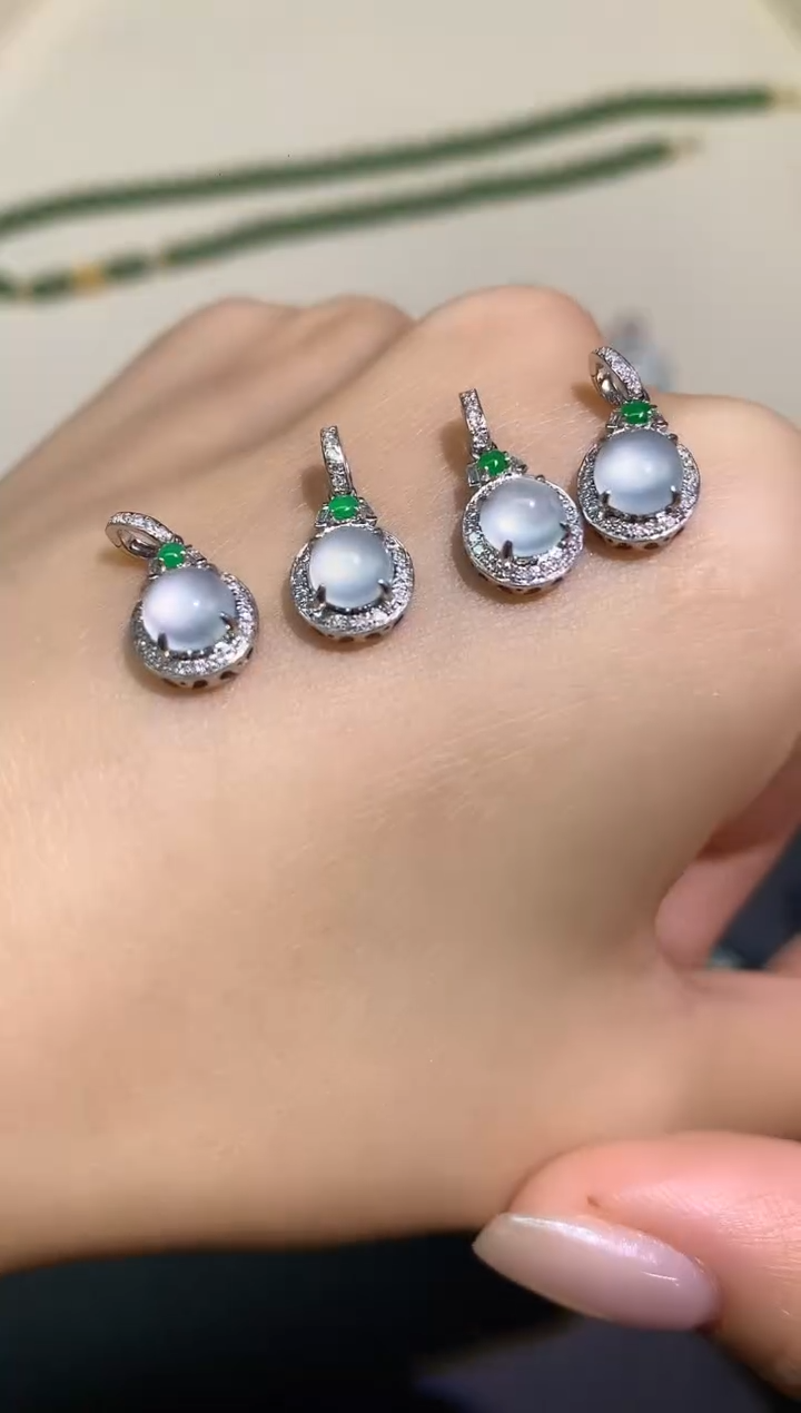 翡翠18K金镶嵌吊坠(不含链)吊坠多样性发其一A93|1500