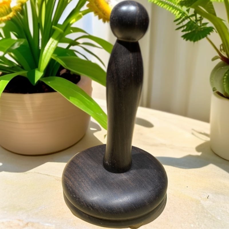 紫光檀牛角加粗梳齿按摩梳家里室内简风