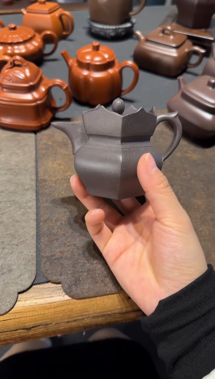 【闪购商品】紫砂茶壶天青小僧帽 110cc