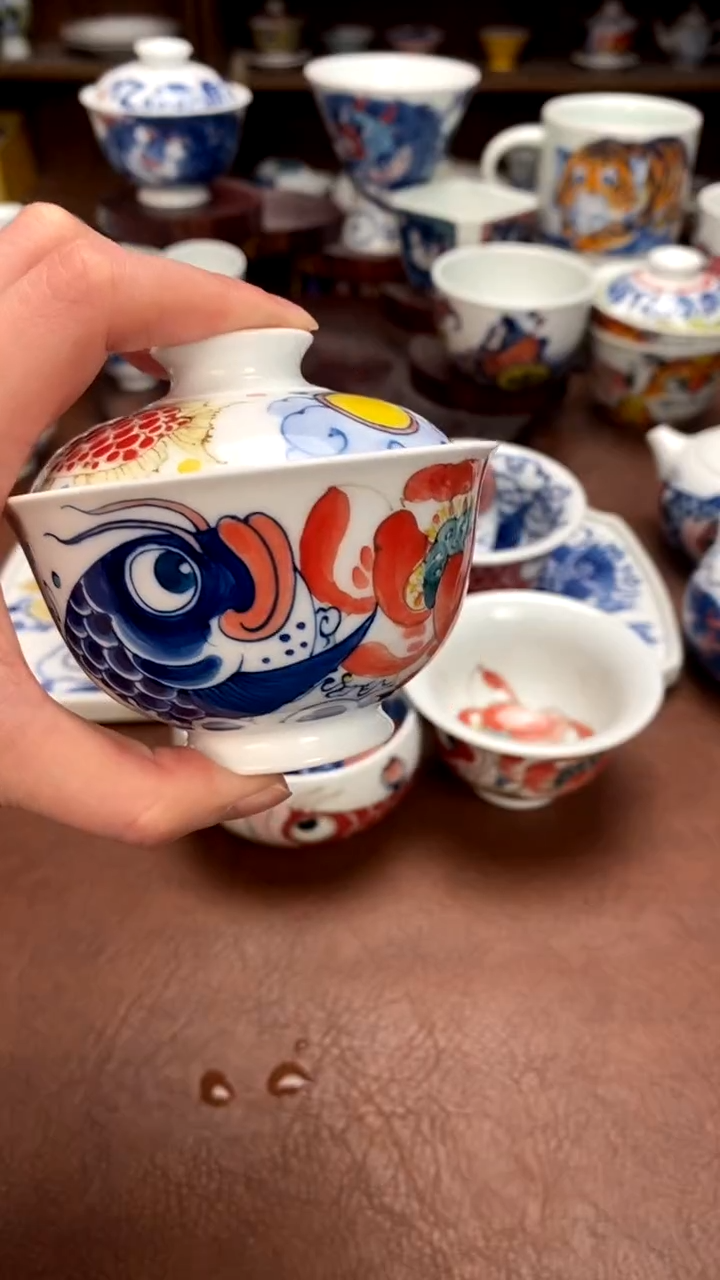 【闪购商品】莲年有鱼盖碗（微瑕福利）昨明陶瓷