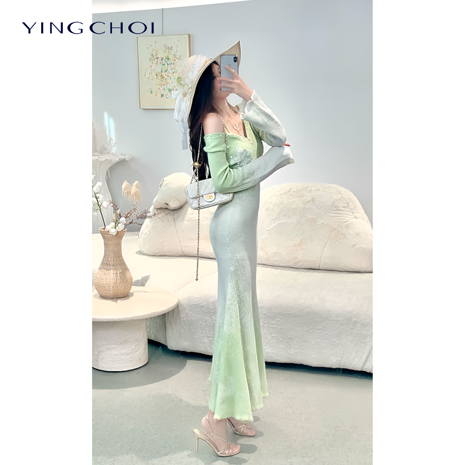 【高高甄选】仙女裙 针织渐变钉钻鱼尾连衣裙轻奢精致YCKSS6210H