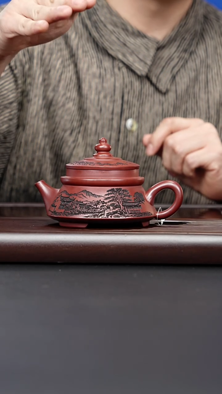 茶壶紫砂宜兴紫砂 亭台宝塔壶 顾林芳