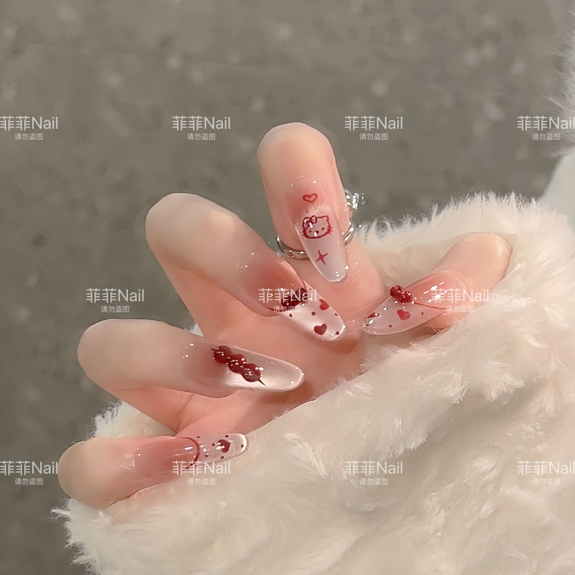 【冰糖福禄】新年美甲美拉德法式猫眼捏捏款公主美甲可拆卸10片