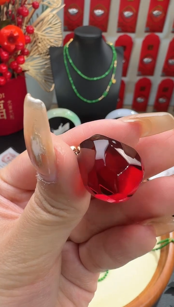 【闪购商品】琥珀耳饰18K金镶嵌挂件
