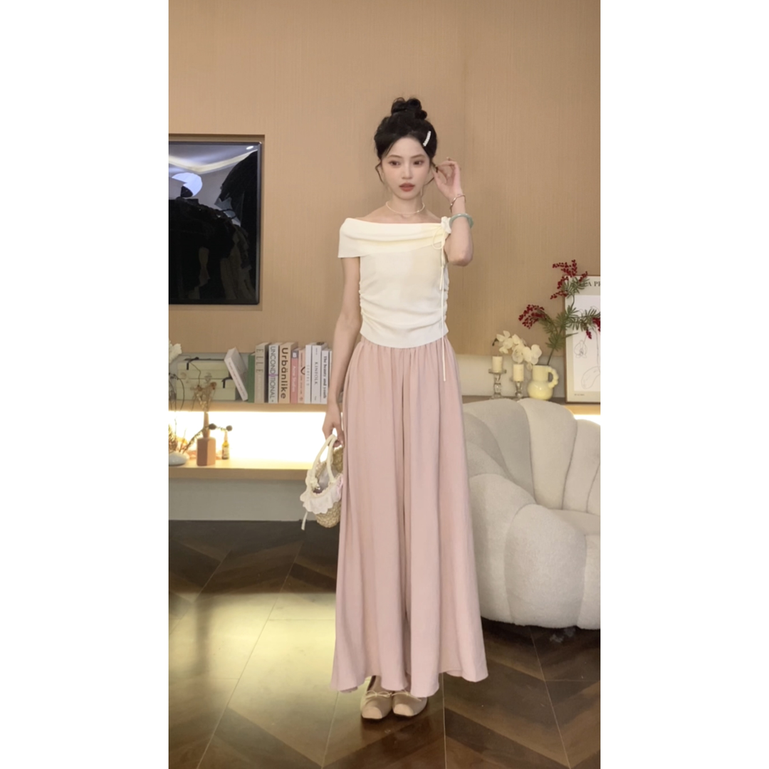 【OYANXI！清清！】一字肩针织上衣CC-口6679