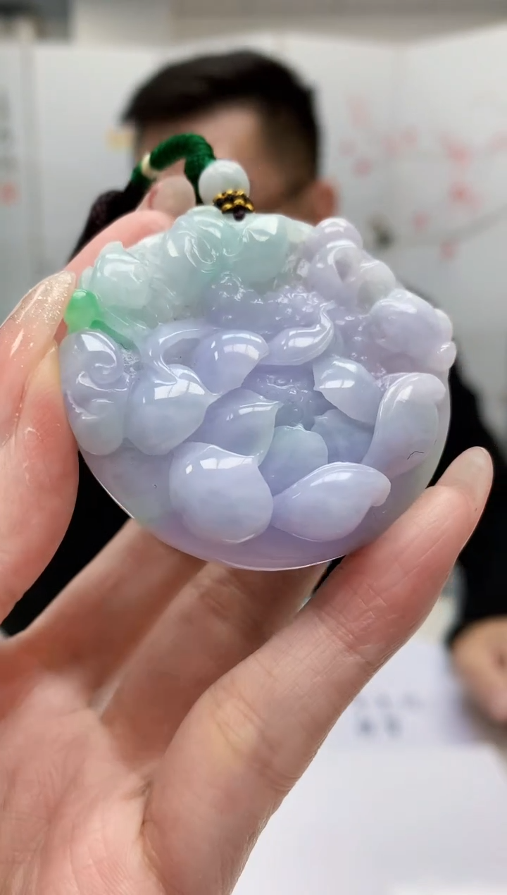 【闪购商品】定制翡翠未镶嵌5152MM-毛货挂件160