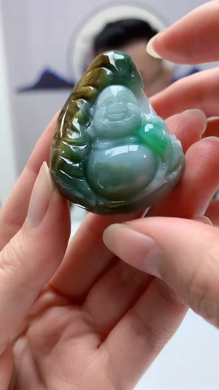 【闪购商品】定制翡翠未镶嵌5152zm-毛货挂件23佛公