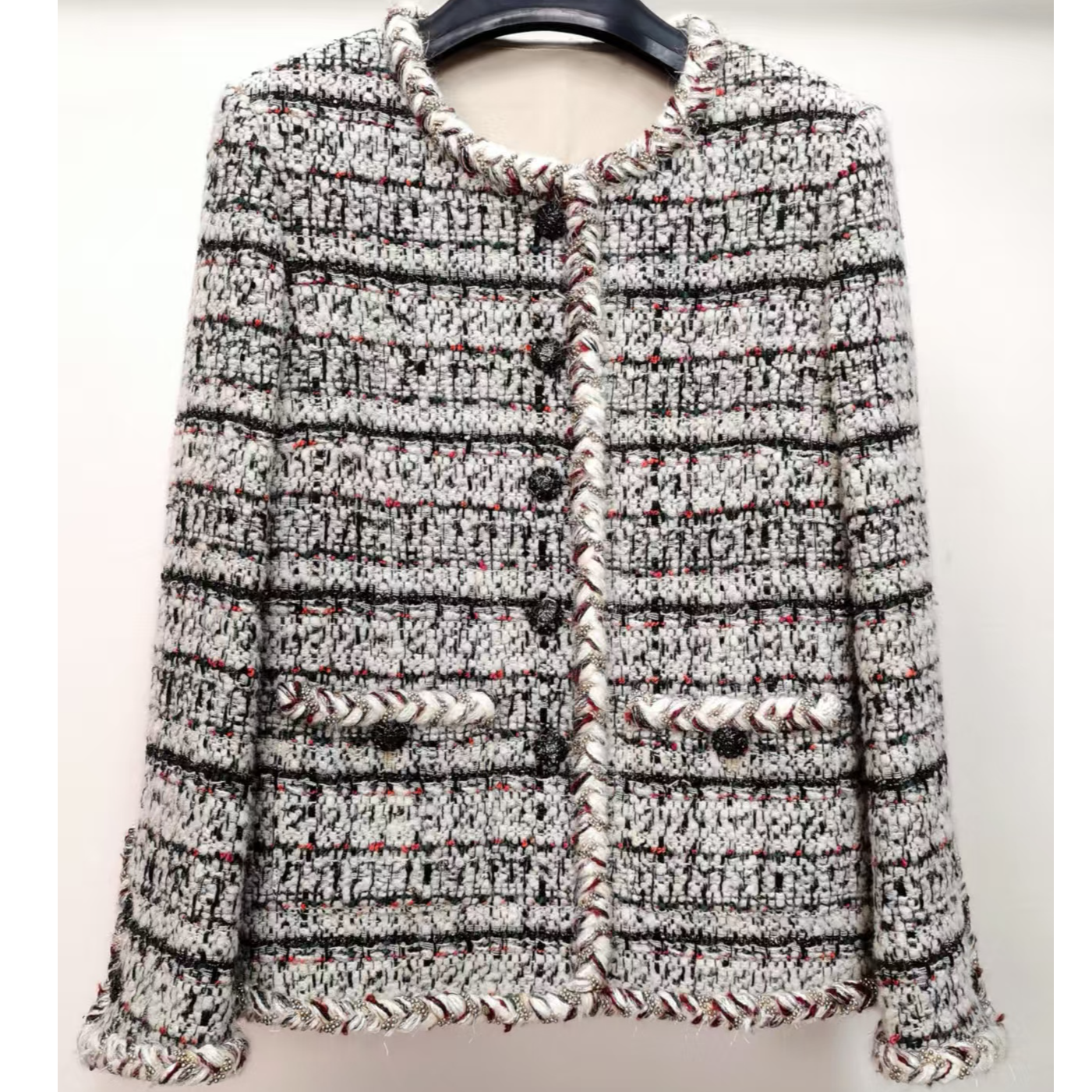 【尼卡】法式轻奢高端手工编织小香风设计师款显瘦百搭女外搭上衣