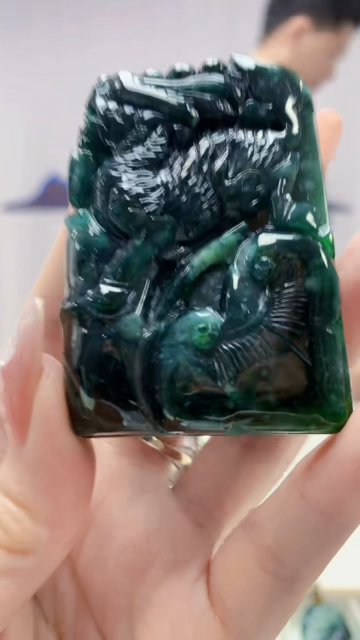 【闪购商品】定制翡翠未镶嵌4917DD-毛货挂件94