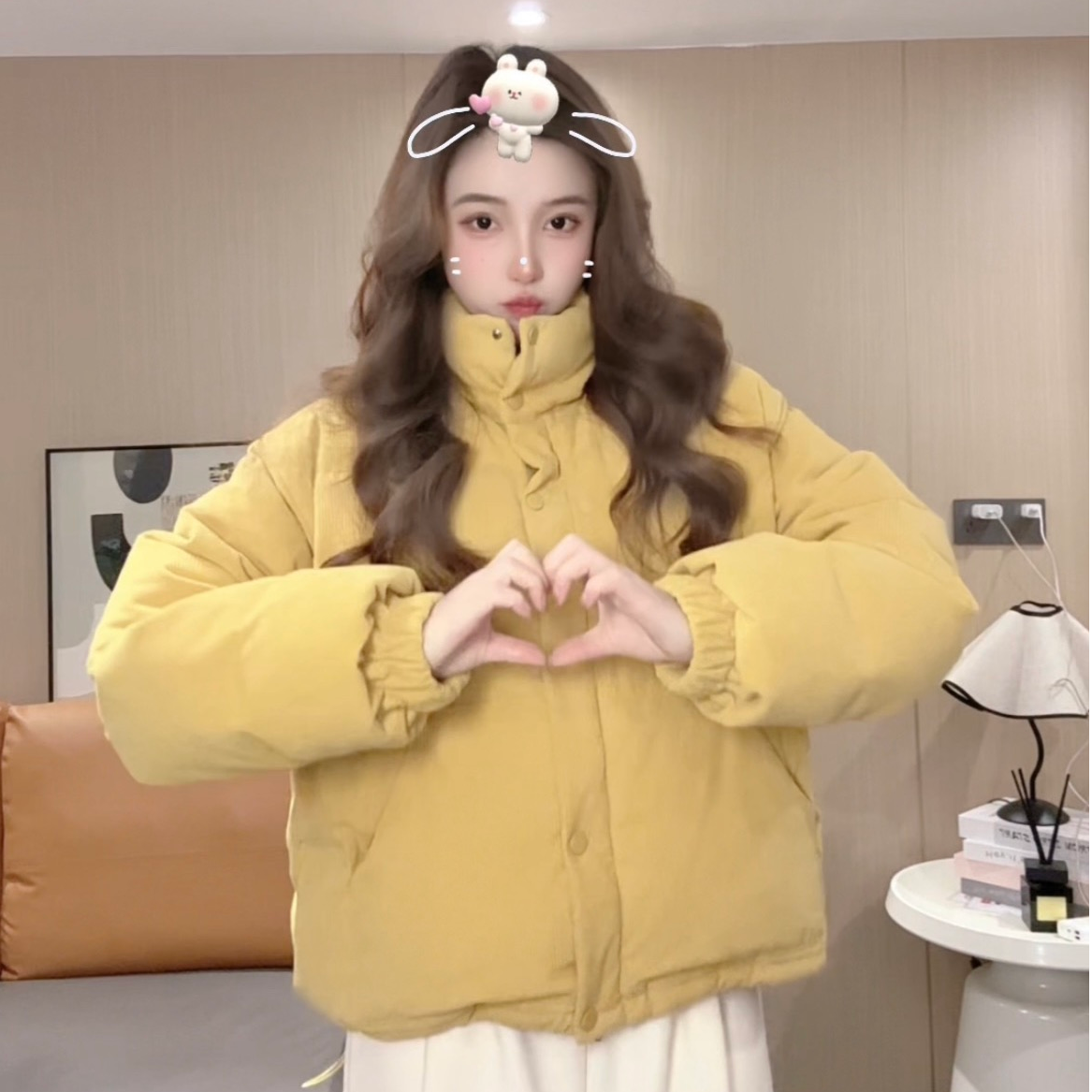 【灯芯绒】新年款2025外套女冬棉服新款加绒加厚设计感时尚百搭休闲