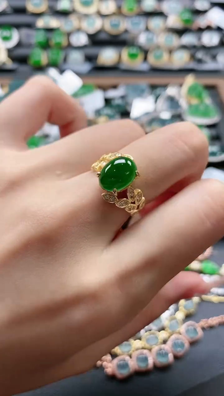 【闪购商品】翡翠戒指银S925镶嵌51511
